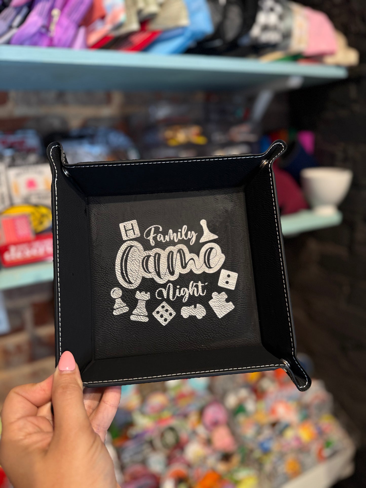 Leather Game Night Dice Tray