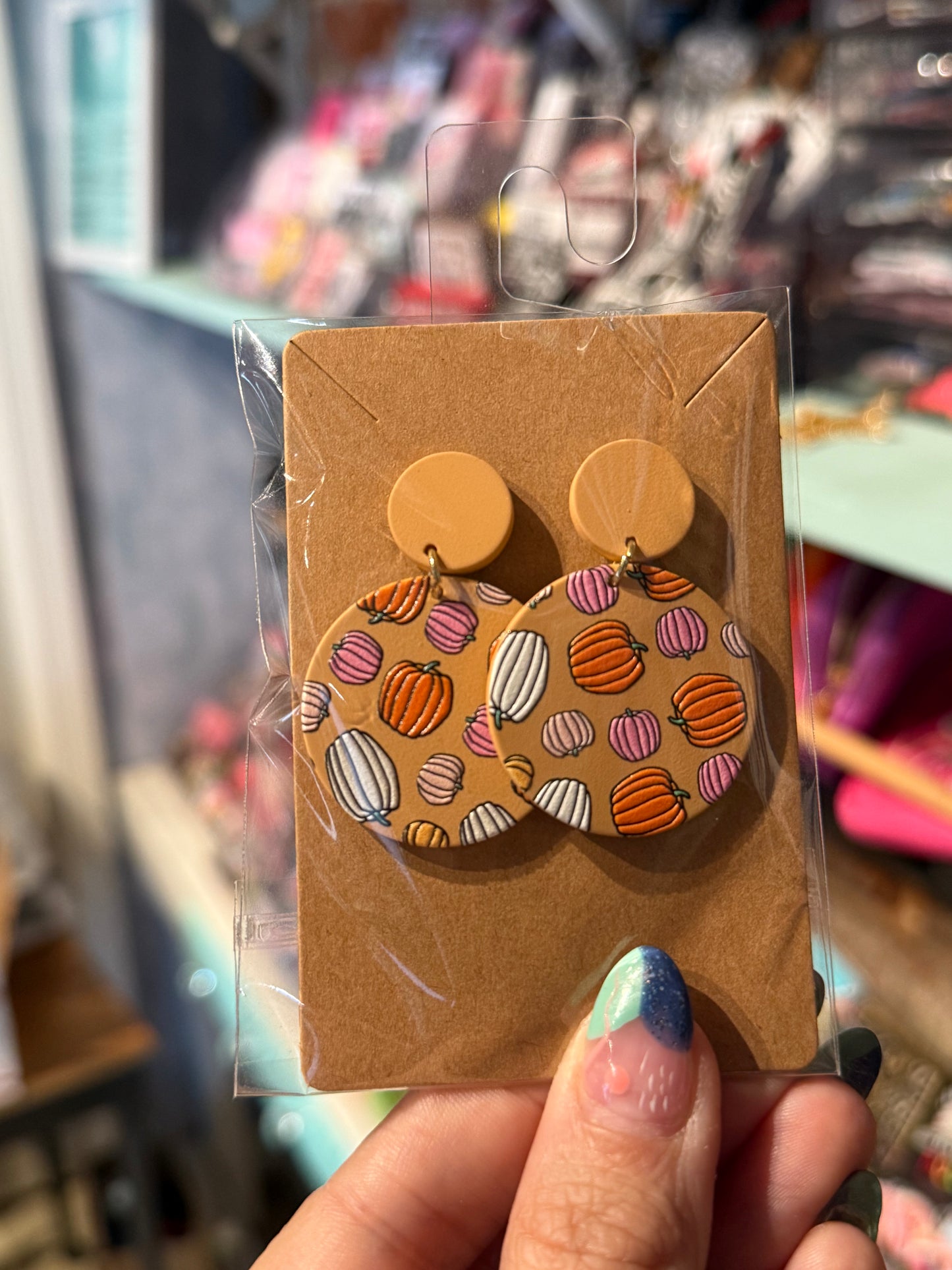 Clay Pumpkin Earrings with Mini Pumpkins
