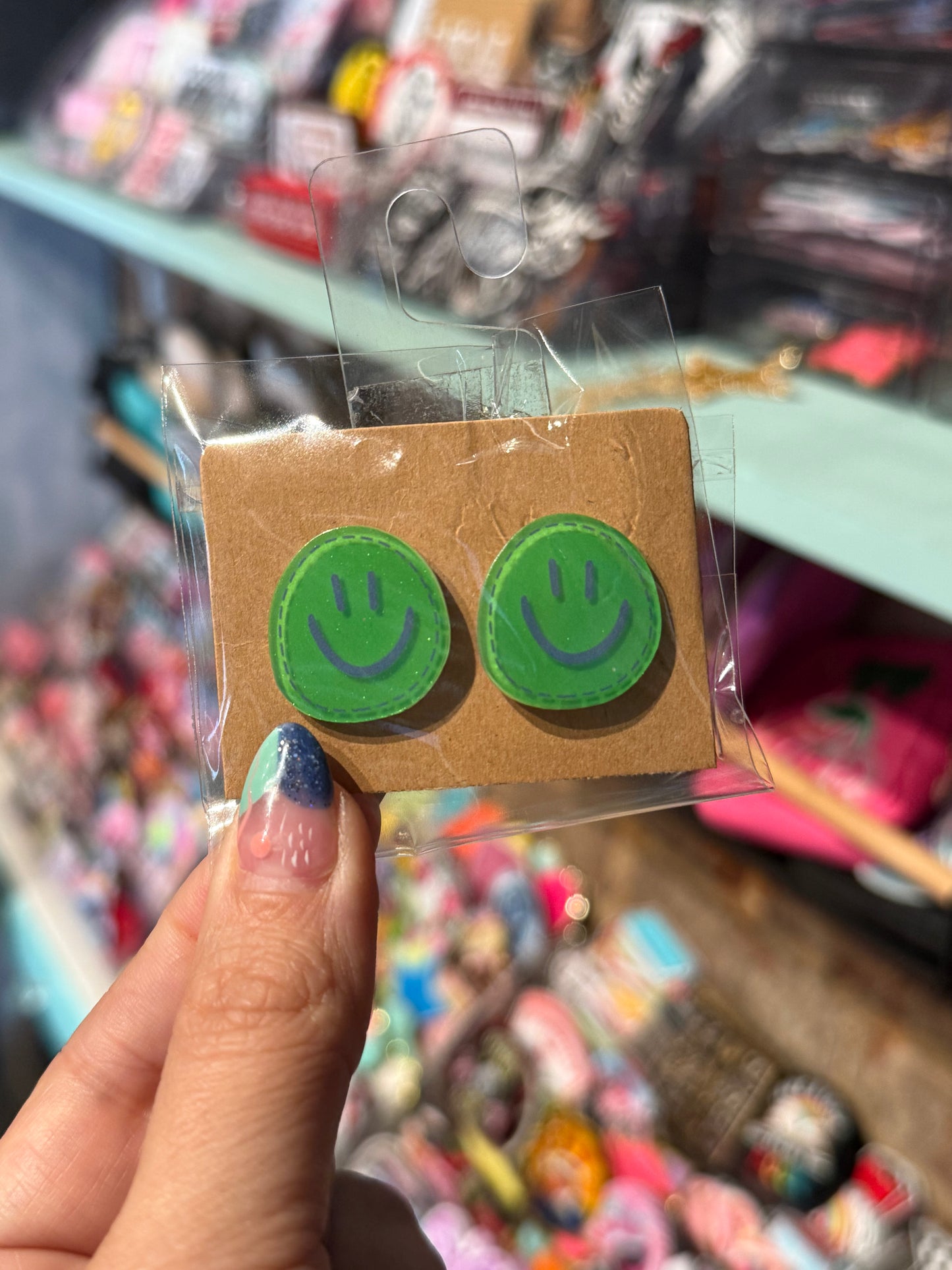 Acrylic Smiley Face Studs