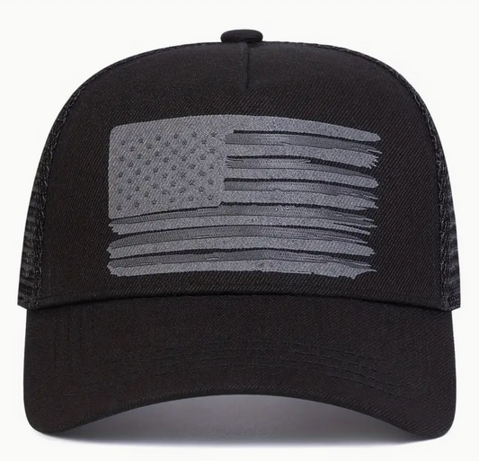 Canvas Hat with Printed Flag