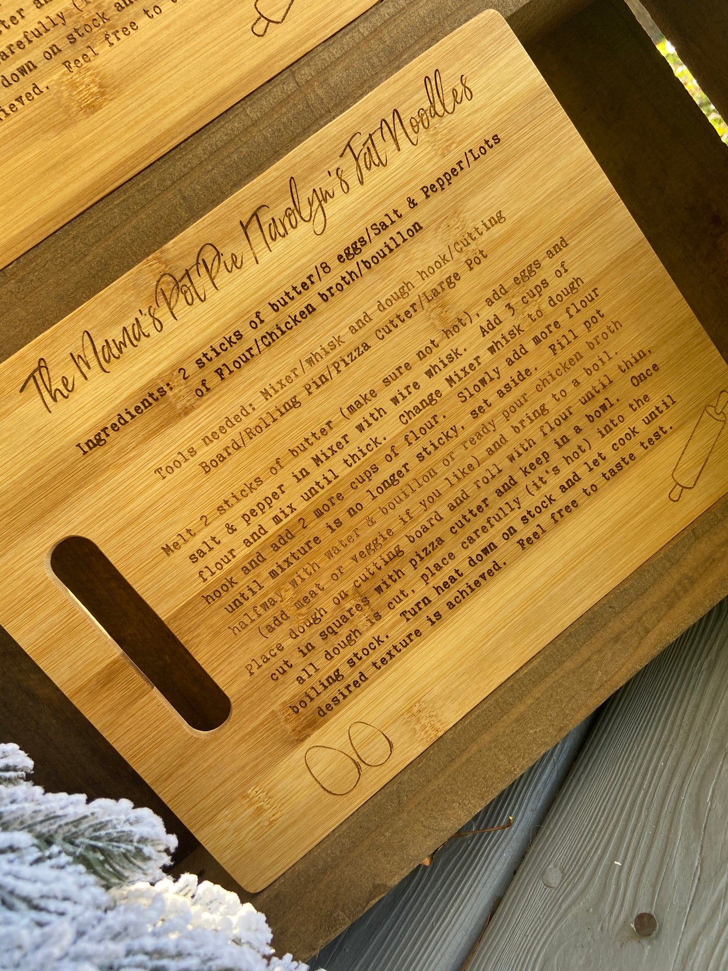 Custom Bamboo Cutting Board (Recipe or Design)