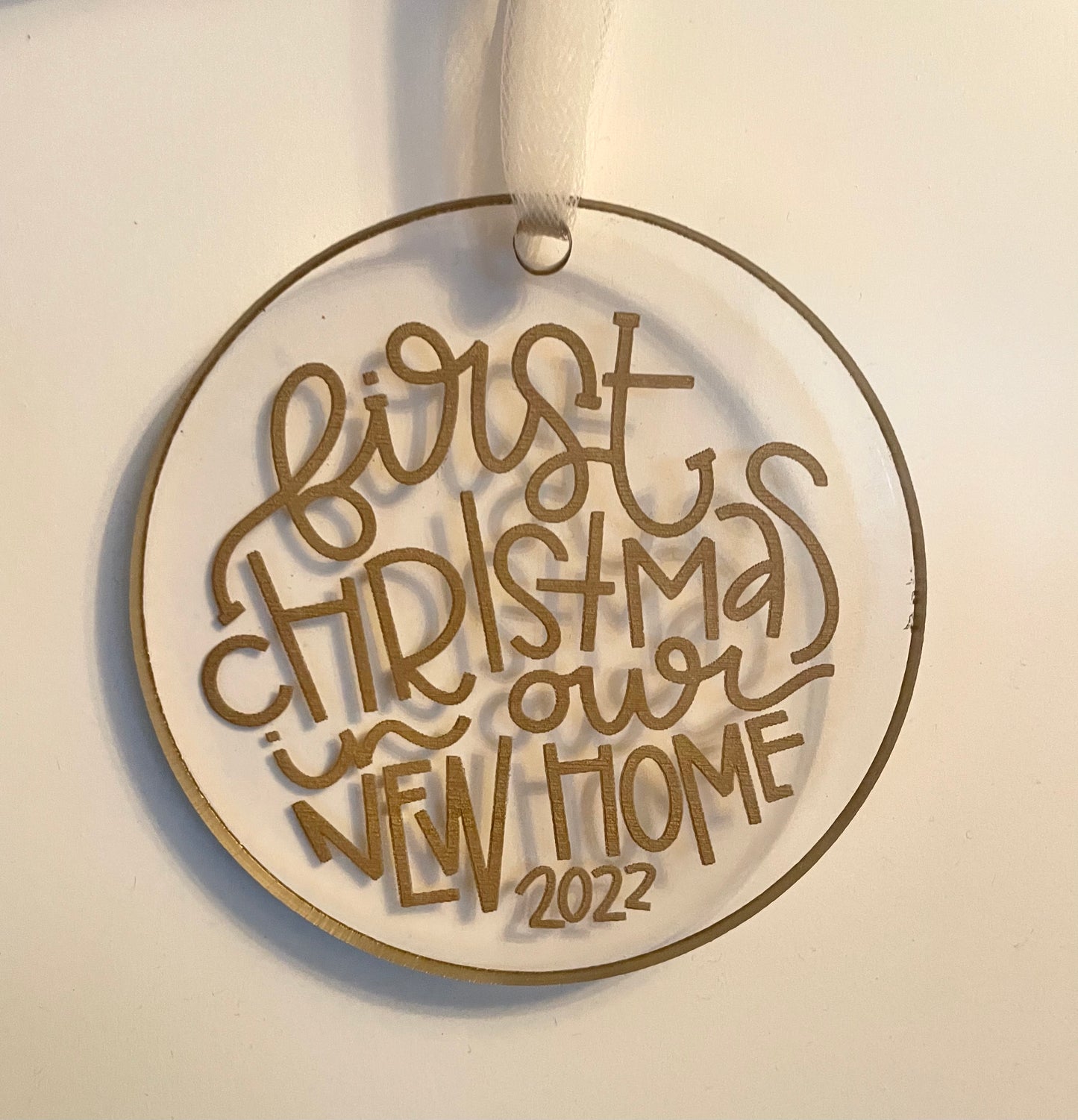 First Christmas in our New House - Acrylic - 4” Wide