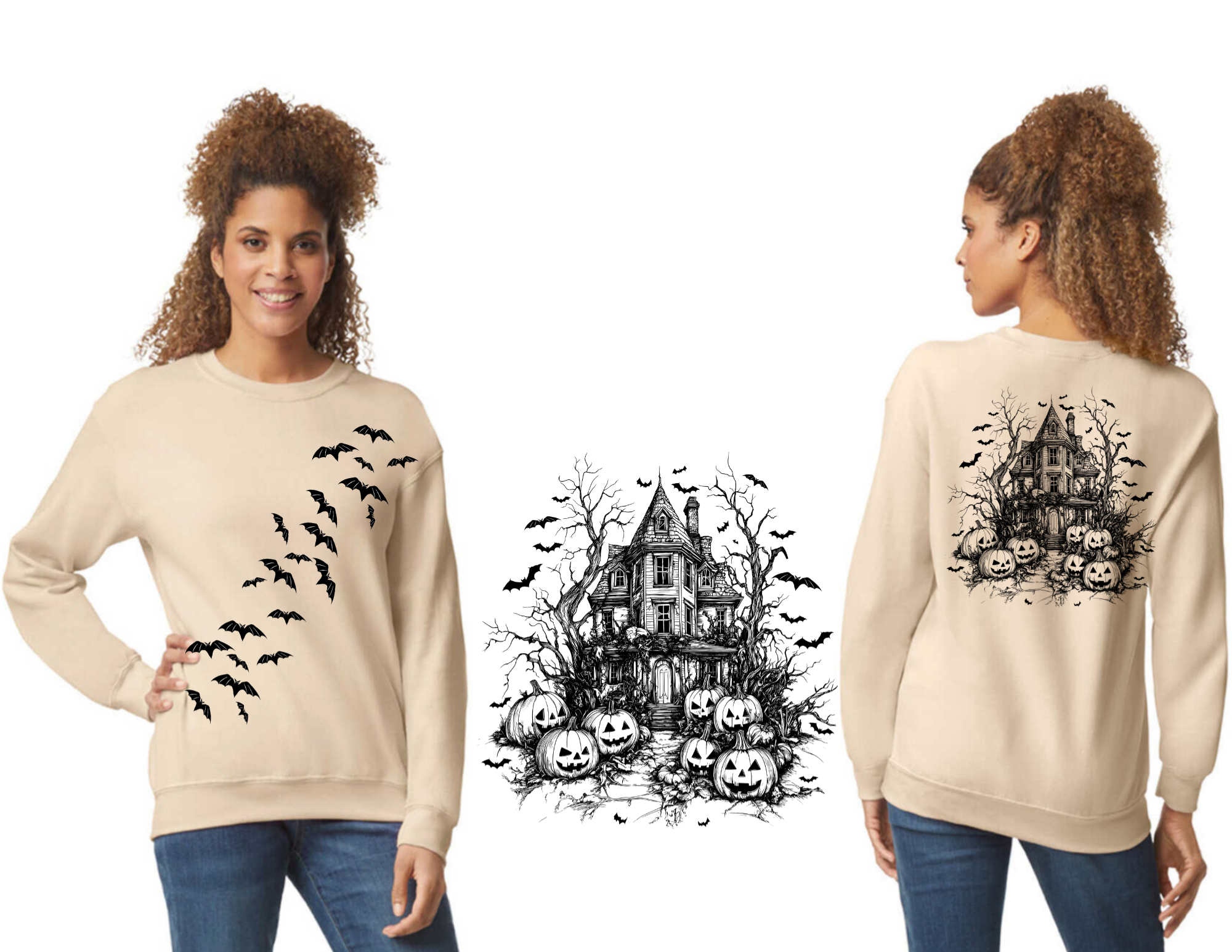 Bats!  Front/Back Crewneck Sweatshirt