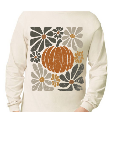 Vintage Floral Pumpkin Longsleeve Tee