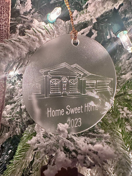Home Line Drawing Ornament