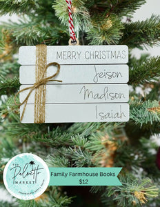 Farmhouse Books Family Ornament