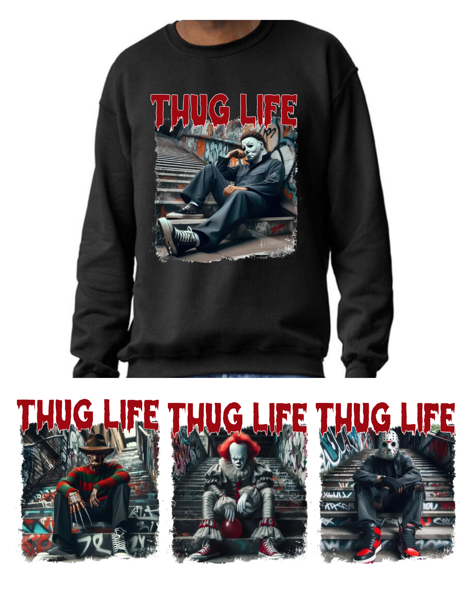 Thug Life Horror (4 Options) Crewneck Sweatshirt