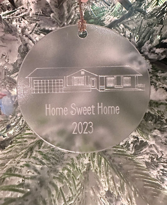 Home Line Drawing Ornament