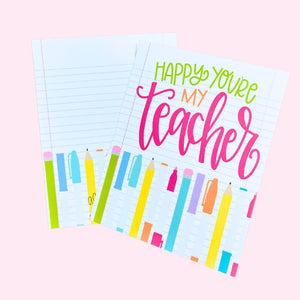 Note Card - Happy You're My Teacher