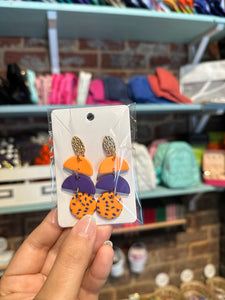 Orange And Purple Earrings