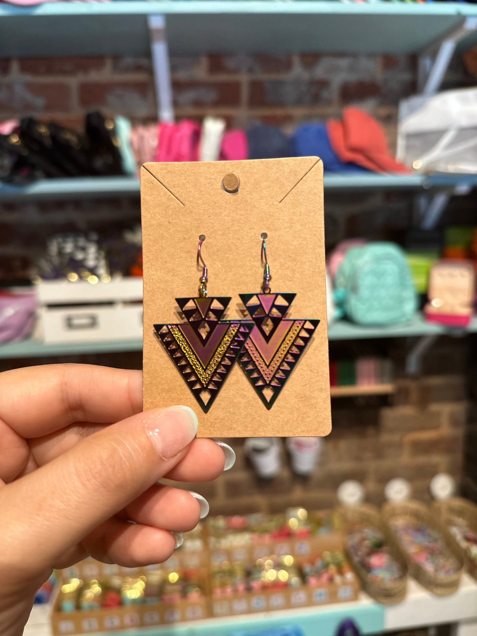 Iridescent Arrow Style Earrings