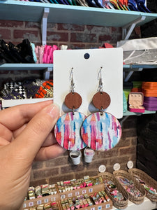 Rainbow Wood Earrings