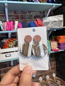 Neutral Woven Round Earrings