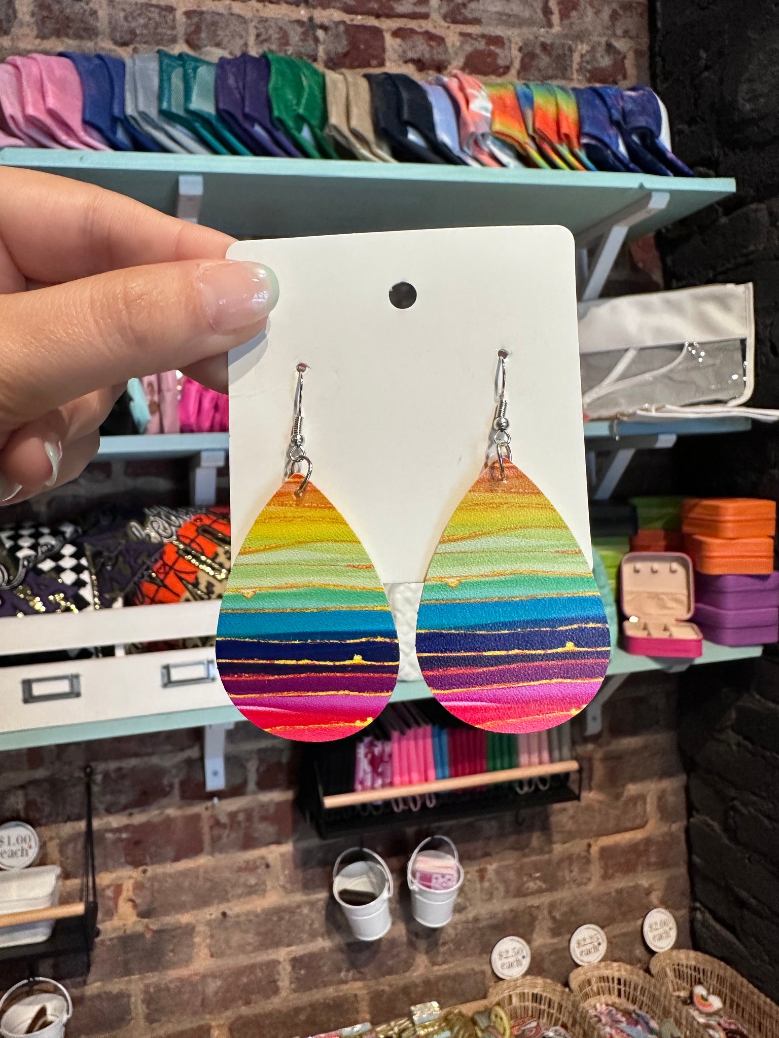 Rainbow Teardrop Earrings