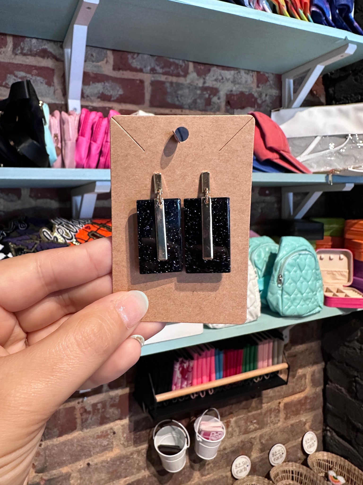 Rectangle Glitter Earrings (Various Styles)