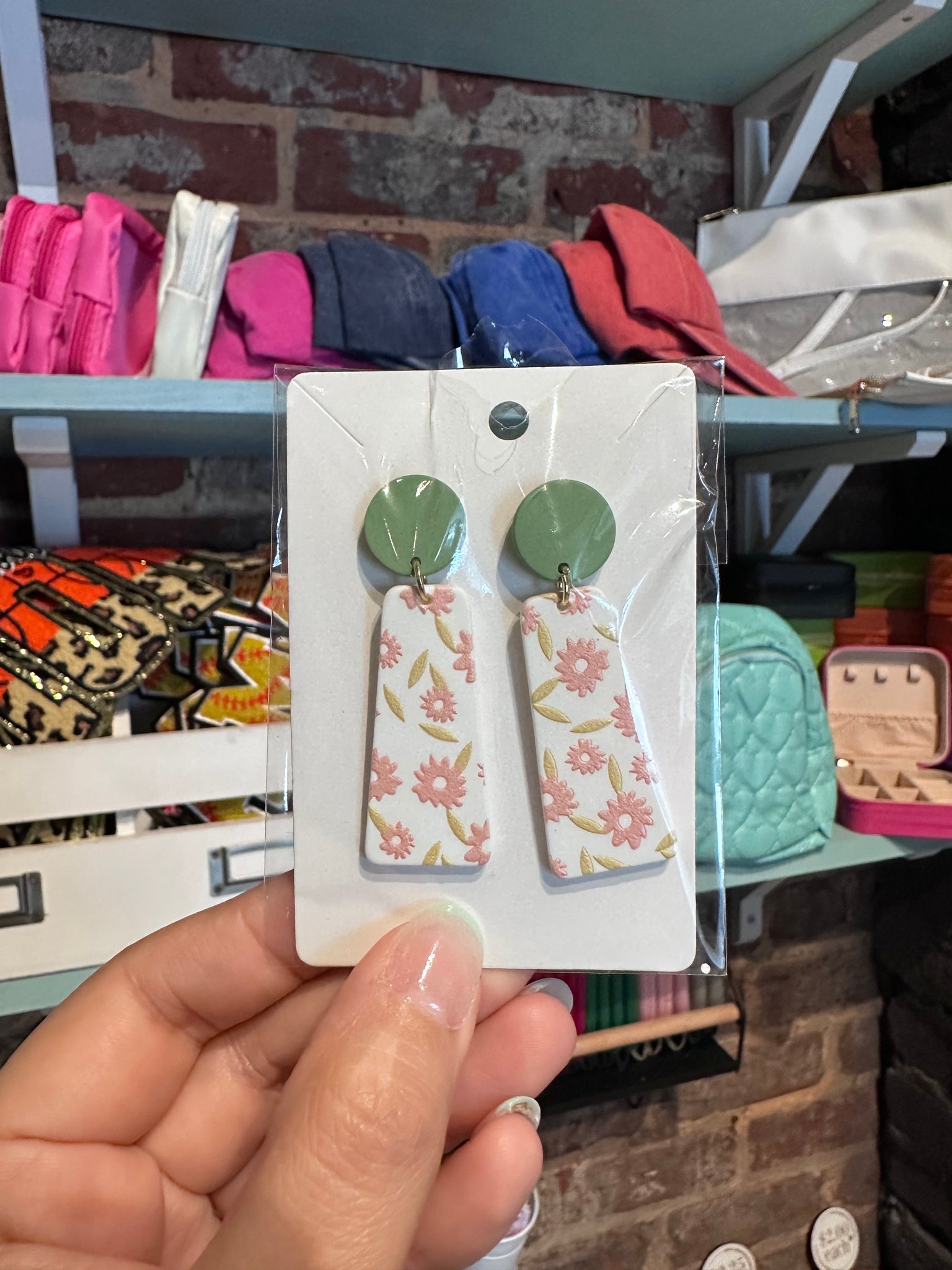 Pink Floral Earrings