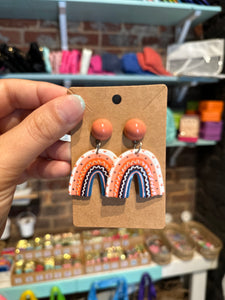 Coral Acrylic Rainbow Earrings