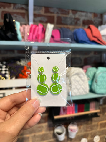 Acrylic Tennis Ball Earrings