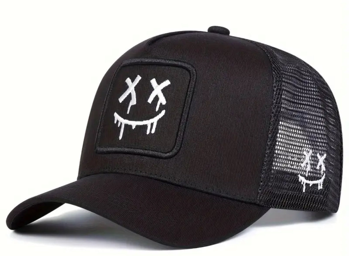 Smiley Face Drip Adjustable Baseball Cap