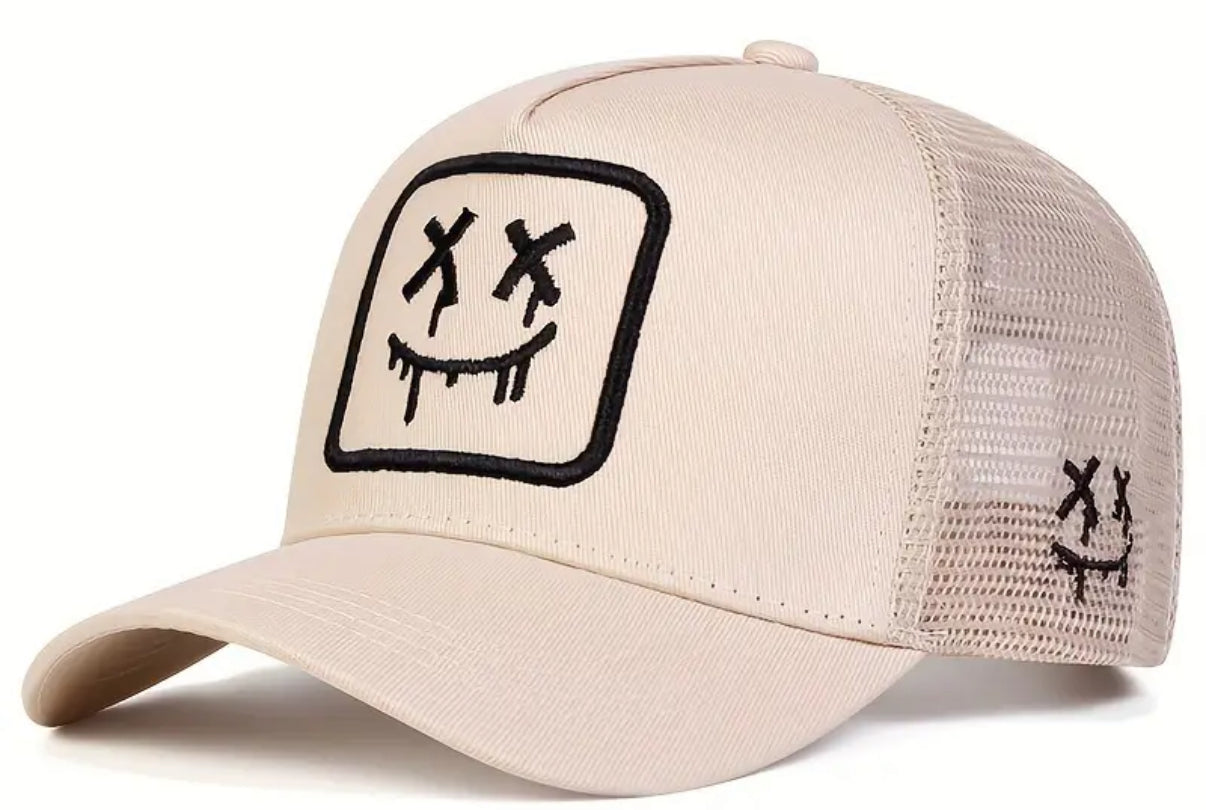 Smiley Face Drip Adjustable Baseball Cap