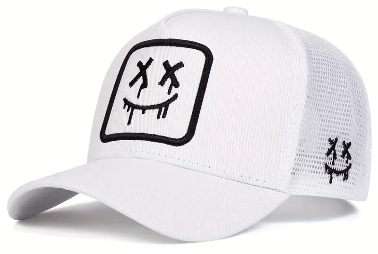 Smiley Face Drip Adjustable Baseball Cap
