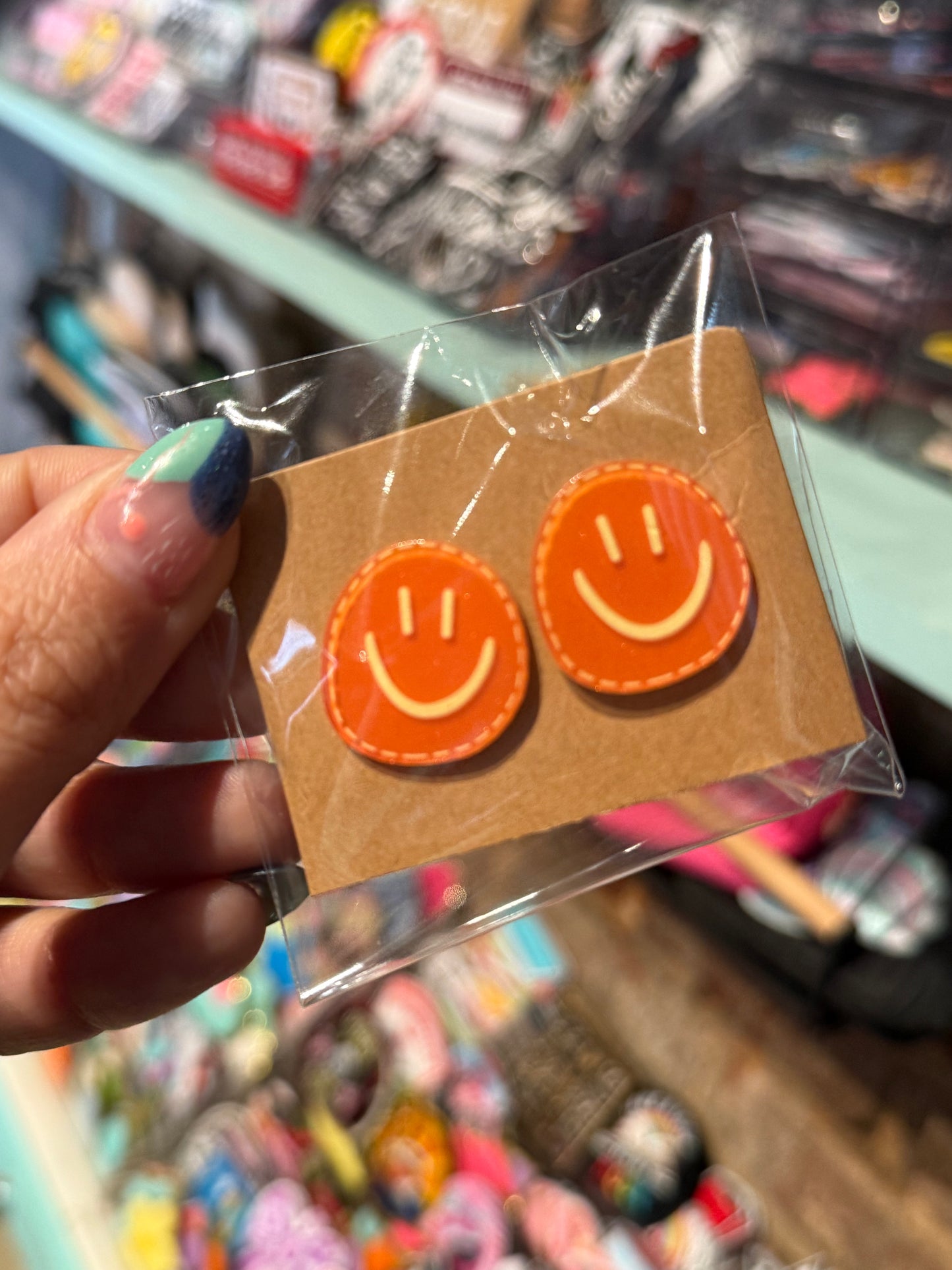 Acrylic Smiley Face Studs