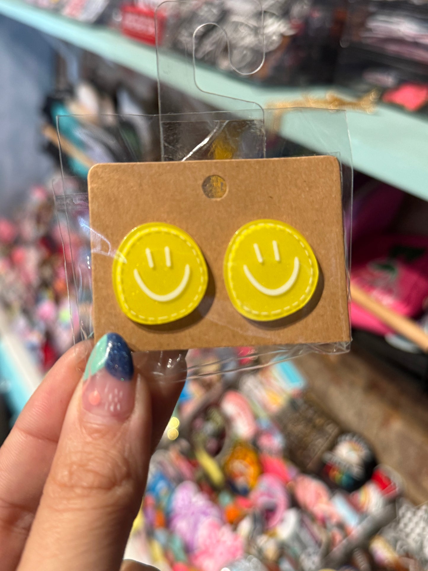 Acrylic Smiley Face Studs