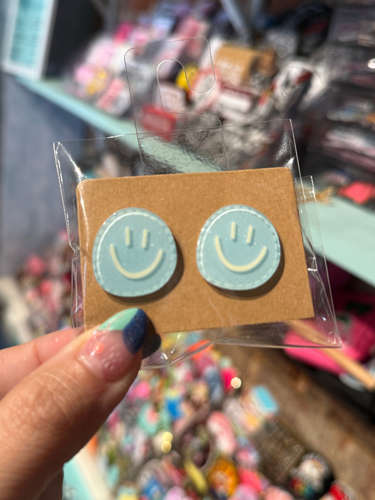 Acrylic Smiley Face Studs