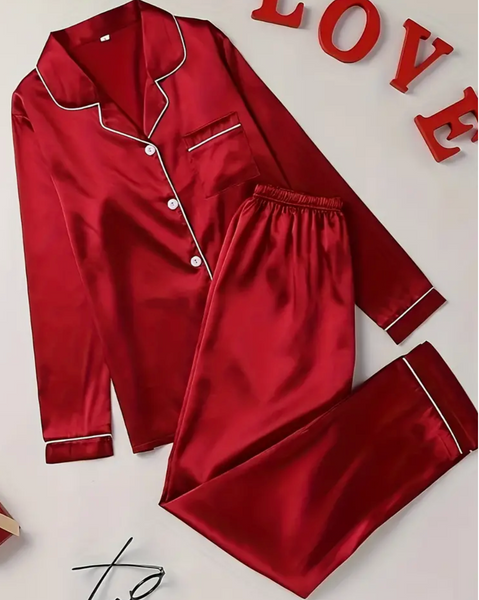 Long Sleeve/Pants Satin Pajamas