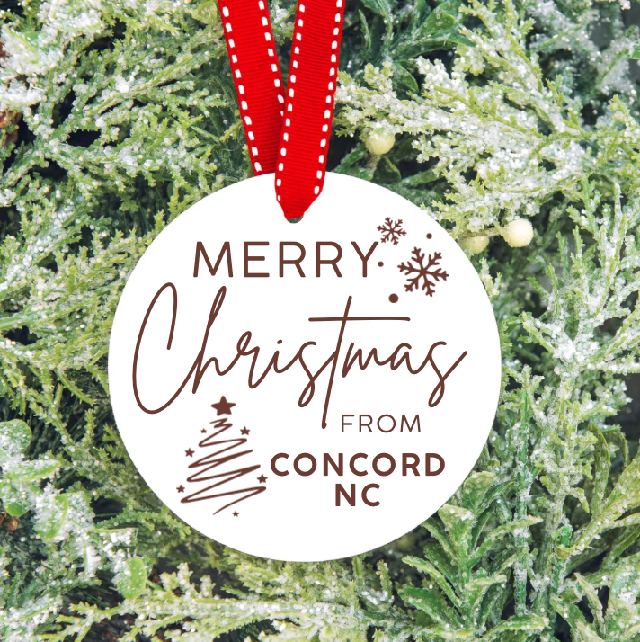 Merry Christmas from Concord, NC Christmas Ornament