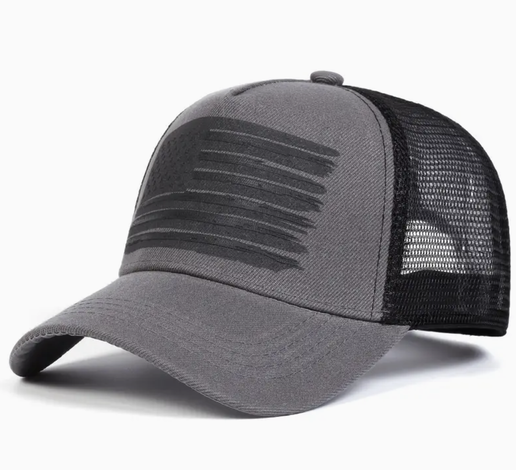 Canvas Hat with Printed Flag