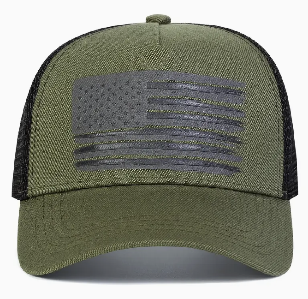 Canvas Hat with Printed Flag