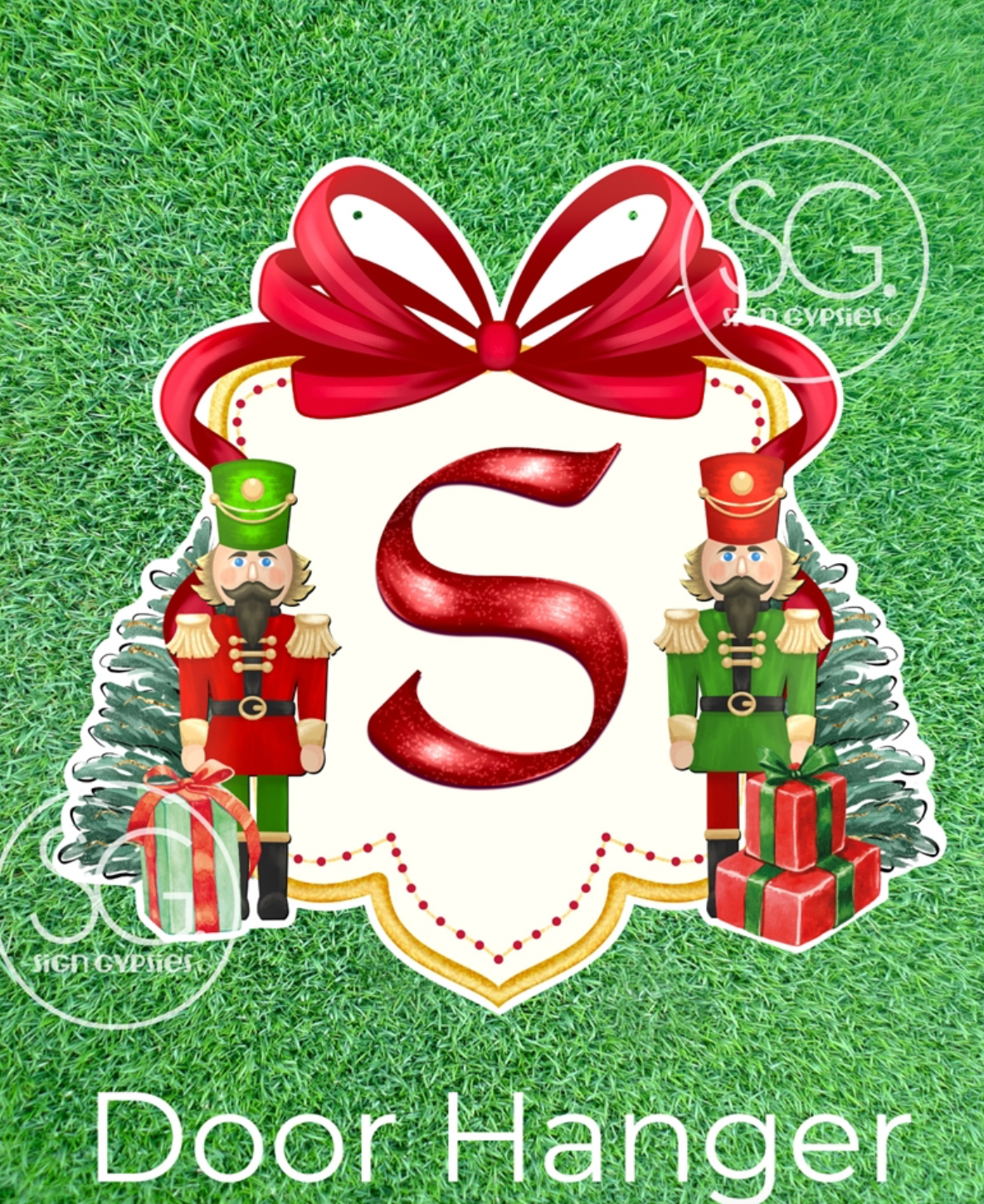 Initial Christmas Door Hanger - 27"x28"