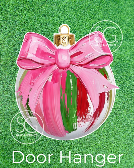 Pink Ornament Door Hanger - 26"x23"