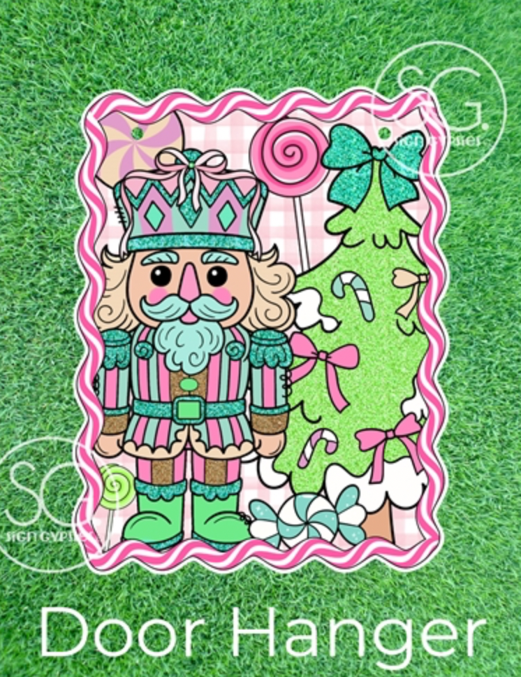Pink Nutcracker Door Hanger - 22"x17"