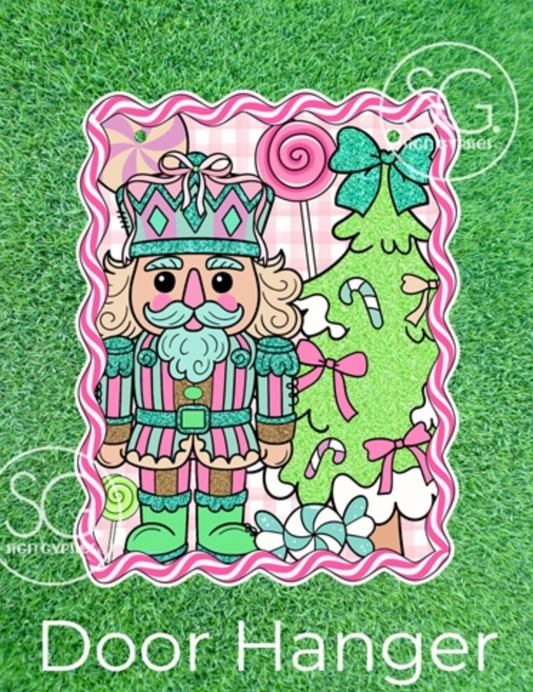 Pink Nutcracker Door Hanger - 22"x17"