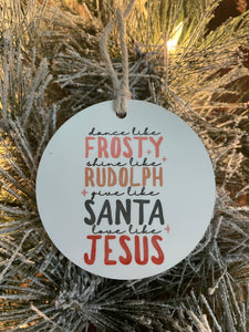 Rudolph and Jesus Ornament