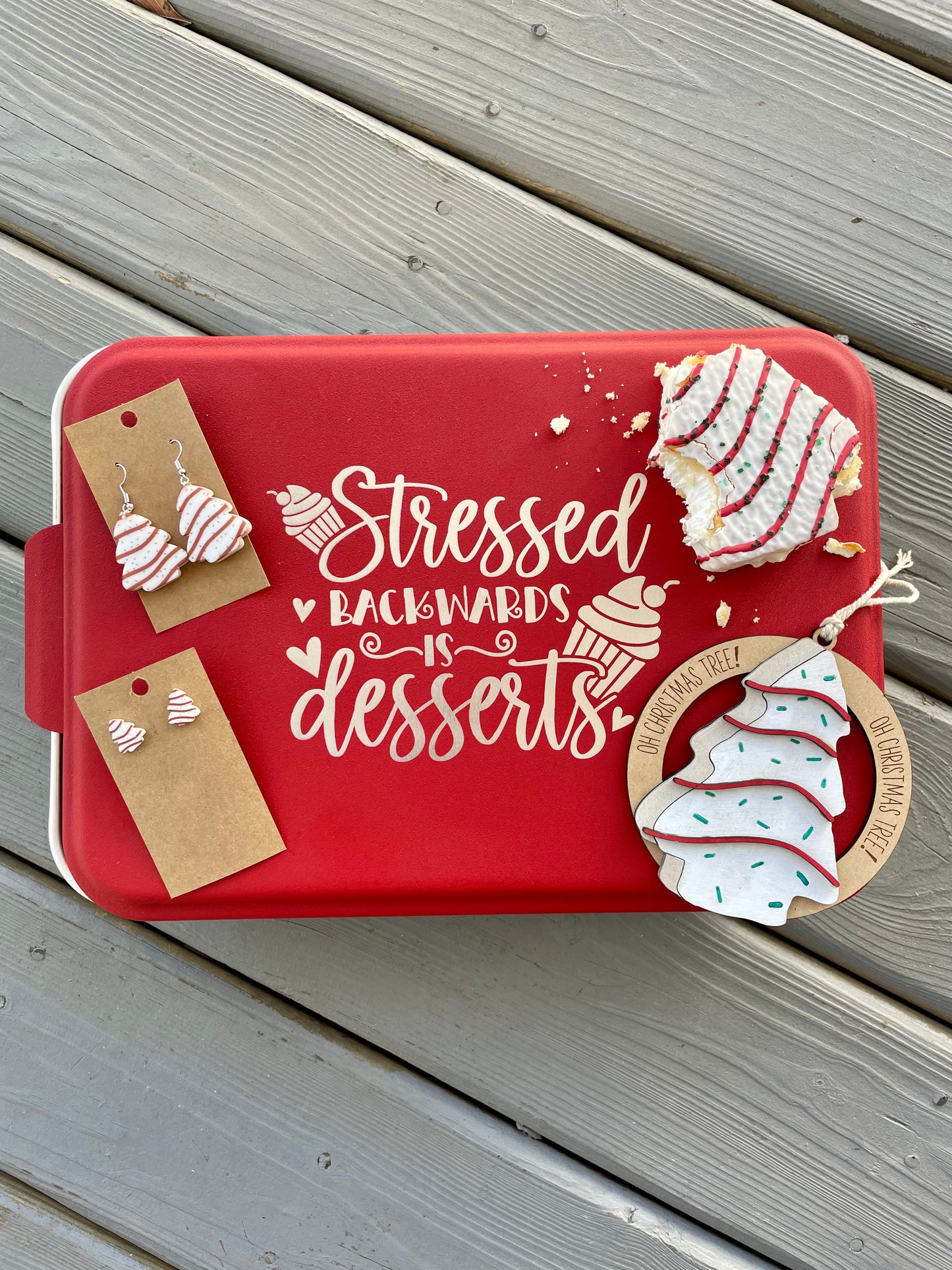 Christmas Tree Cake Earrings