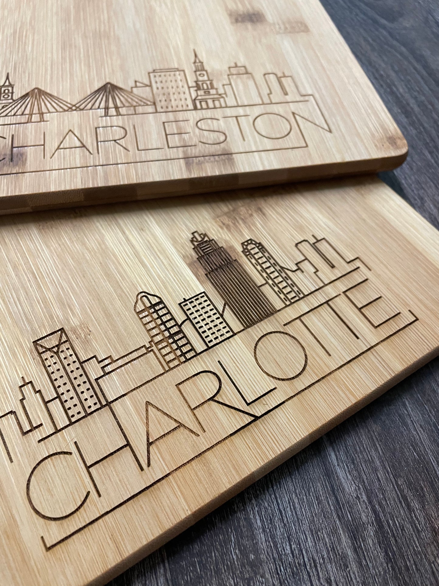 City Skyline Bamboo Cutting Board