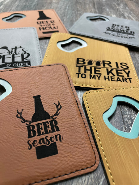 Leather Bottle Opener and Coaster!