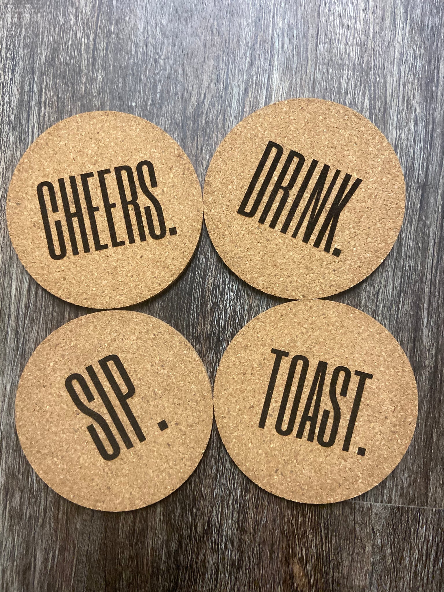 Custom Set of 4 Cork Coasters